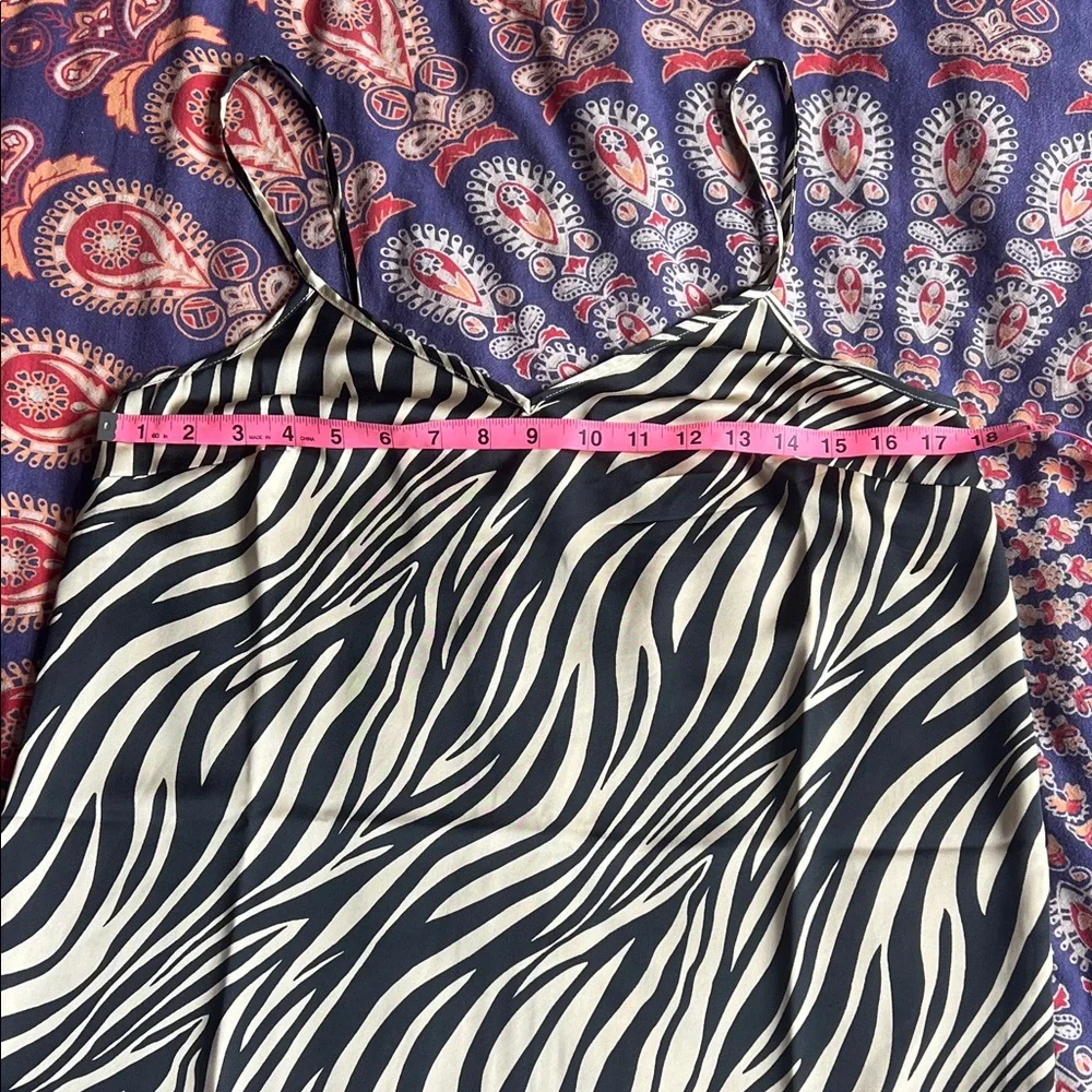 J. Crew Black and Cream Zebra Camisole